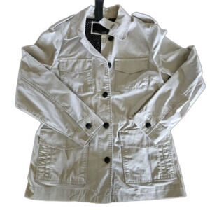 Banana Republic Womens Small Cream Utility Jacket Workwear Safari Core Layer New